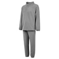 thumbnail image 4 of Kmbangi Solid Color Stand Collar Long Sleeve Tops+ Long Ankle Banded Pants, 4 of 10