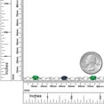thumbnail image 3 of Gem Stone King 925 Sterling Silver Green Nano Emerald and Blue Sapphire and Round White Lab Grown Diamond Tennis Bracelet for Women (2.90 Cttw, Gemstone Birthstone, Oval 6X4MM, 7.25 inches), 3 of 4