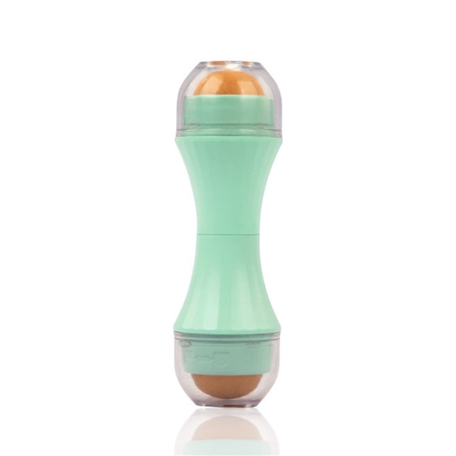 Seitruly Masajeador de bolas de Control de absorción de aceite de piedra, rodillo de zona T Facial extraíble, herramienta de maquillaje para Tratamientos faciales Verde