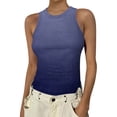 thumbnail image 2 of Womens Tank Tops High Neck Sleeveless Ribbed Tank Casual Basic Thick Strap Slim Fitted Racerback Shirts 2026 Dark Purple XL, 2 of 5