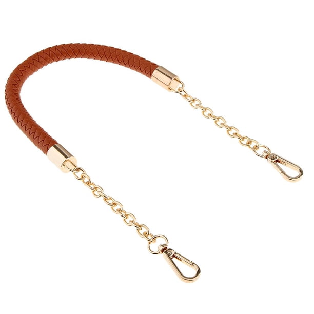 Correa de cadena de metal de cuero Trenzado perfecl 60 cm marrón
