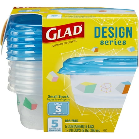 glad food storage containers designer series small rectangle container 9 oz 5 containers - Small Storage Containers glad food storage containers designer series small rectangle container 9 oz 5 containers - Small Storage Containers