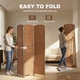thumbnail image 4 of 3 Panel Resin Wicker Folding Room Divider Privacy Screen Home Office Natural, 4 of 8
