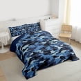 thumbnail image 3 of jejeloiu Camo Hunter Queen Comforter Set,Blue Camouflage Bedding Comforter Set For Teens Boys Reversible 3pcs, 3 of 8