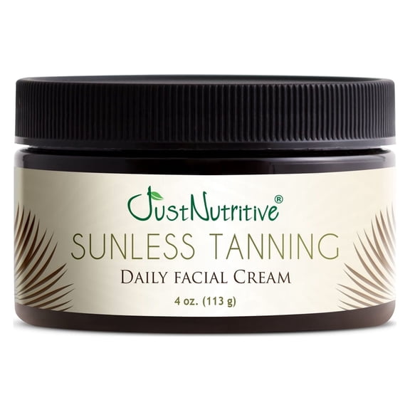 Just Nutritive Gradual Tan Face Moisturizer, Hydrating Sunless Self-Tanner, Natural Glow, All Skin Types, 4oz