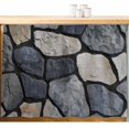 thumbnail image 2 of Natural Stone Small Cabinet Curtains 10"W x 11"L, Farmhouse Rustic Geometric Wall Sink Skirt Dust-Proof Short Curtain for Bathroom Vanity Storage Cubby Desk, Self Adhesive Privacy Drapes, 2 of 9