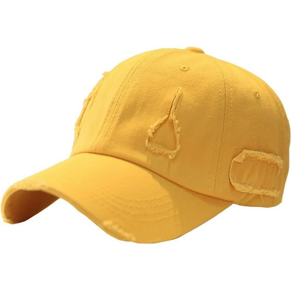 YooGuoGuo Unisex Ripped Distressed Denim Ring Baseball Cap Hip Hop Vintage Dad Hat Adjustable