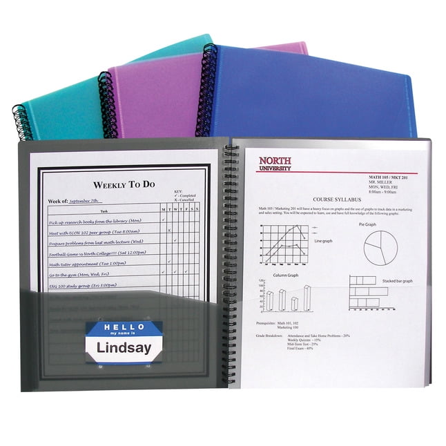 Smead 89204 Campus.org Ten-pocket Subject Folder Assorted 2/pack 11 X 8 1/2