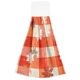 thumbnail image 7 of Dailycode Kitchen Wash Cloths with Hanging Loops Absorbent Absorbent Quick Drying Hand Towels, 2 Pack, Snowflake Red Plaid, 7 of 7