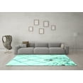 thumbnail image 3 of Ahgly Company Indoor Rectangle Solid Turquoise Blue Modern Area Rugs, 8' x 12', 3 of 4