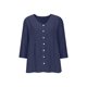 thumbnail image 5 of Craaazy Women Casual V Neck Blouse, Solid Color 3/4 Sleeve Button Down Shirt, Loose Fit Comfy Cotton Linen Top for Daily Wear Gifts, 5 of 6