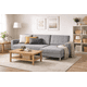 thumbnail image 1 of Sala Skorpio Reclinable 2 Piezas Sofá + Chaise Lino Gris Función Sofá Cama, 1 of 4