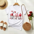 thumbnail image 1 of Nuoqisi T-Shirt à Manches Courtes et Col Rond Imprimé pour la Saint-Valentin pour Femmes, Haut à Motif Mignon pour Tenues Décontractées, T-Shirt Mode pour Dames, 1 of 7