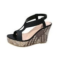 thumbnail image 2 of Viluyesy Womens Wedge Sandals, Wide Width Ankle Strap Open Toe Summer Casual Shoes Black, 2 of 9