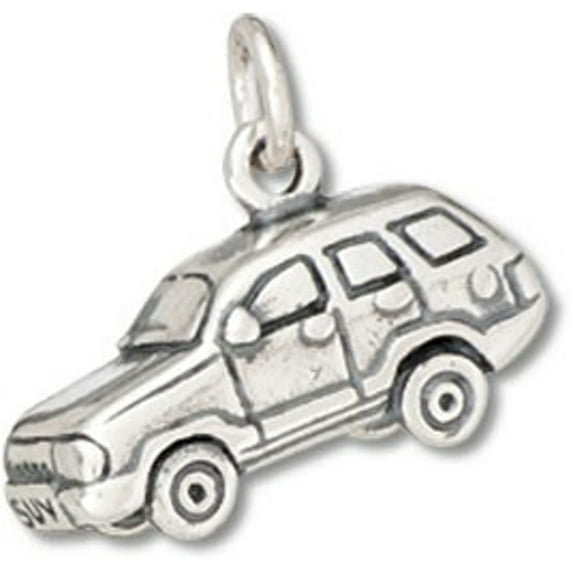 Sterling Silver 30" 1mm Box Chain 3D SUV Sport Utility Four Door Vehicle Pendant Necklace