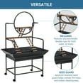 thumbnail image 3 of Twister.CK Parrot Cage with Center Divider, Stackable, Removable Tray, Lockable Casters, Durable & Easy to Clean, Black, 3 of 9