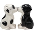 thumbnail image 2 of Ebros Ceramic Black & White Mutt Puppy Dogs Kissing Salt And Pepper Shakers Set, 2 of 9