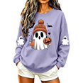 thumbnail image 4 of VKOYWKM Fall Halloween Sweatshirts for Women Ghost Graphic Sweatshirts Oversized Long Sleeve Crew Neck Pullover Holiday Party Sweatshirt, 4 of 6