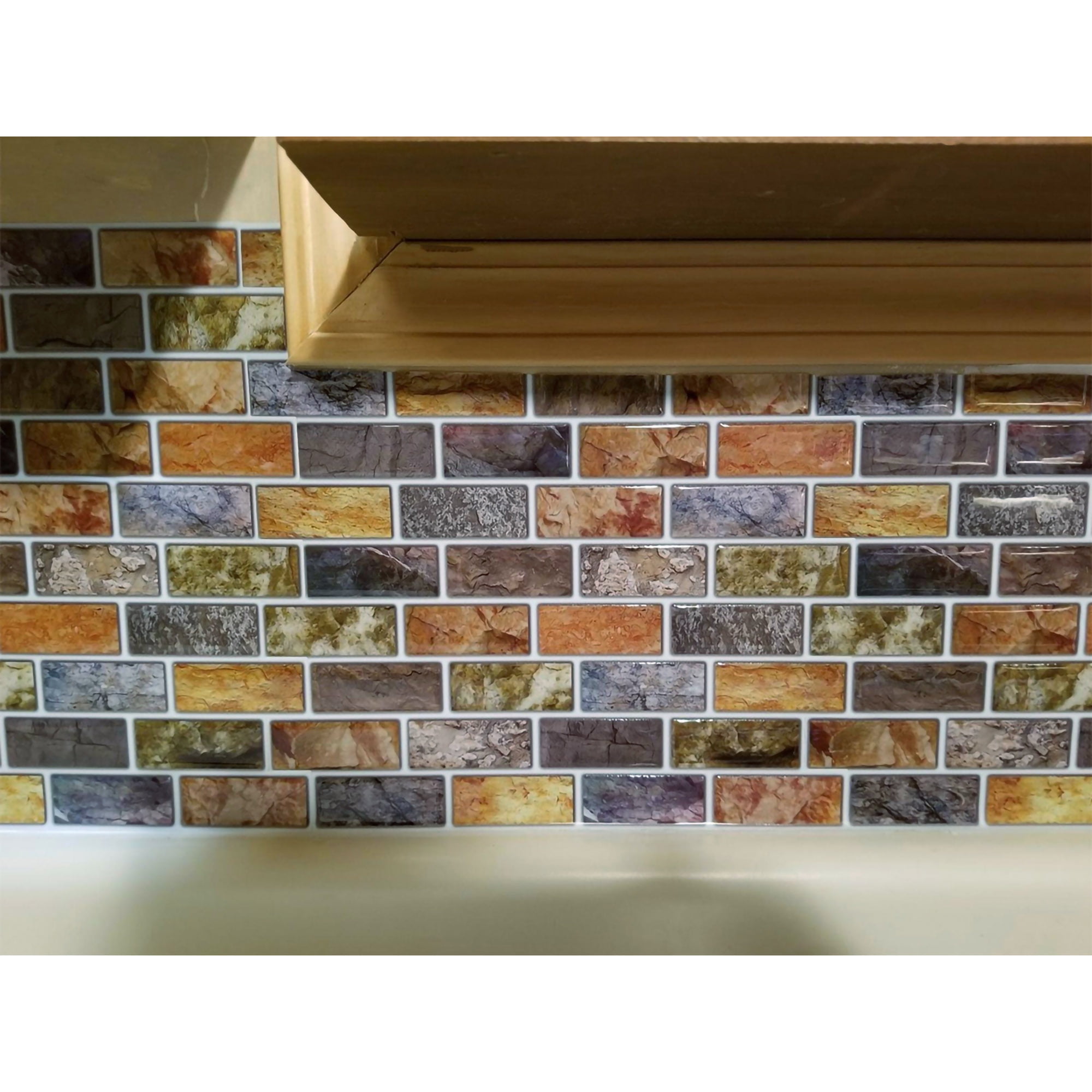 Art3d 12" x 12" Self-Adhesive Kitchen Backsplash Tile, Peel and Stick Backsplash Tile  for Kitchen,RV(10 Pack)