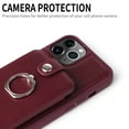 thumbnail image 5 of Accordion Wallet Case for iPhone 13 Pro Max with Rotatable Ring Holder Kickstand, RFID Blocking Card Slots Finger Grip Ring PU Leather Shockproof Purse Cover for iPhone 13 Pro Max, Winered, 5 of 7