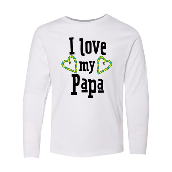 Inktastic I Love my Papa- hearts Long Sleeve Youth T-Shirt