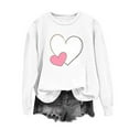 thumbnail image 4 of Tdoqot Womens Valentines Shirts- Long Sleeve Cute Casual Heart Print Pullover Sweatshirt Tops White Size S, 4 of 5