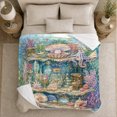 thumbnail image 5 of Magical Undersea Treasure Chest Pearl Seashell Underwater Scene, Mystical Fantasy Scene, Warm Flannel Blanket for Living Room and Bedroom, Art Lovers Housewarming Gift, Fantasy Home Decor, 5 of 9