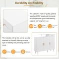 thumbnail image 6 of Elegant Shoe Cabinet with Arched Doors and Drawer, Wooden Shoe Storage Cabinet, Storage Sideboard with Adjustable Shelves and Solid Wood Legs for Entryway, Living Room, White, 6 of 9