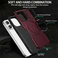 thumbnail image 6 of ELEHOLD Hybrid Rugged Magnetic Case for iPhone 14, Shockproof Anti-fall Dual-layer Protector Case,Non-Slip Rugged Magnetic Soft TPU Bumper Hard PC Back Cover Case, winered, 6 of 8