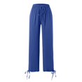 thumbnail image 3 of Gerichy Women Casual Wide Leg Pants High Waisted Business Work Casual Pants Loose Flowy Beach Palazzo Pants Solid Elastic Waist Pant High Waist Wide Leg Regular Loose Pants, 3 of 4