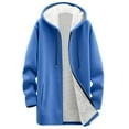 thumbnail image 6 of Winter Coats for Women Oversized Sherpa Lined Warm Long Zip Up Hoodies Casual Loose Cozy Solid Thick Fleece Jacket Blue XL, 6 of 6