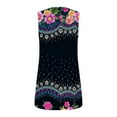 thumbnail image 4 of Wycnly Tank Tops for Women Lightweight Loose Fit Pleated Swing Tunic Tops Summer Floral Print Square Neck Sleeveless Shirts Fashion Blouses Black XL, 4 of 5