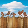 thumbnail image 4 of Decoración de Pájaros Oxidados, Estatuas de Pájaros de Metal, Pátinas Realistas, Pájaros de Metal, Adornos de Jardín, Silueta, Decoración de Valla de Jardín, 4 of 5