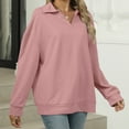 thumbnail image 4 of SEMPAI Sweatshirts & Hoodies Women Tops Long Sleeve Round Neck Womens Hoodies Sweatshirts Modern Fit Hot Prices Stylish Solid Plus Size Oversized Hoodies for Womens Casual Tops, 4 of 5