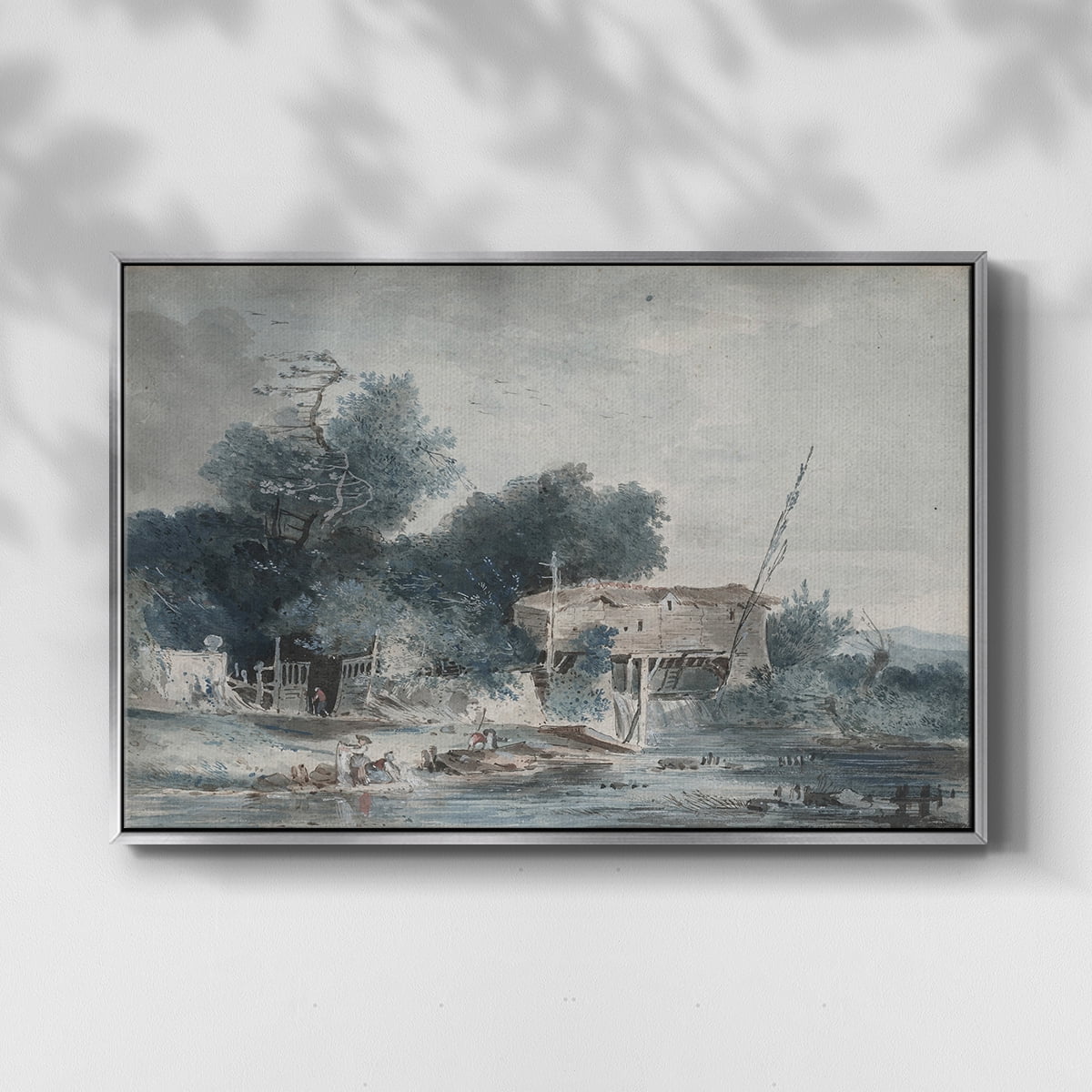Vintage Landscape-CCCXLVII By Wexford Home Framed in Silver Wood Gallery Wrapped Canvas 25 in. x 37 in.