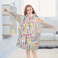 thumbnail image 5 of FORMRS Wearable Blanket Hoodie with Sleeves for Kids Cozy Flannel Sweatshirt, Yellow Wildflower Pattern, 5 of 7