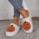 thumbnail image 3 of Zapatillas De Casa Cálidas De Calabaza De Dibujos Animados, Zapatos De Diapositivas Difusos Antideslizantes Con Suela Suave Y Punta Redonda, Zapatos De Interior Acogedores De Felpa De Halloween, 3 of 3