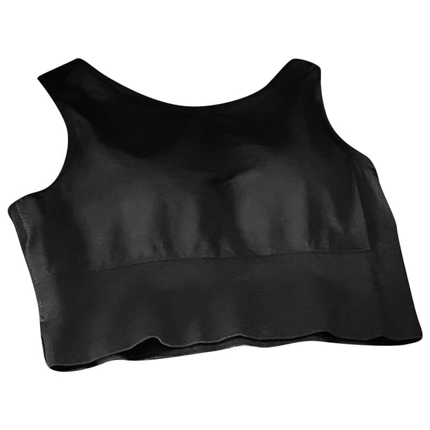 Tops cortos sin mangas de punto acanalados con cuello redondo y sexy para mujer