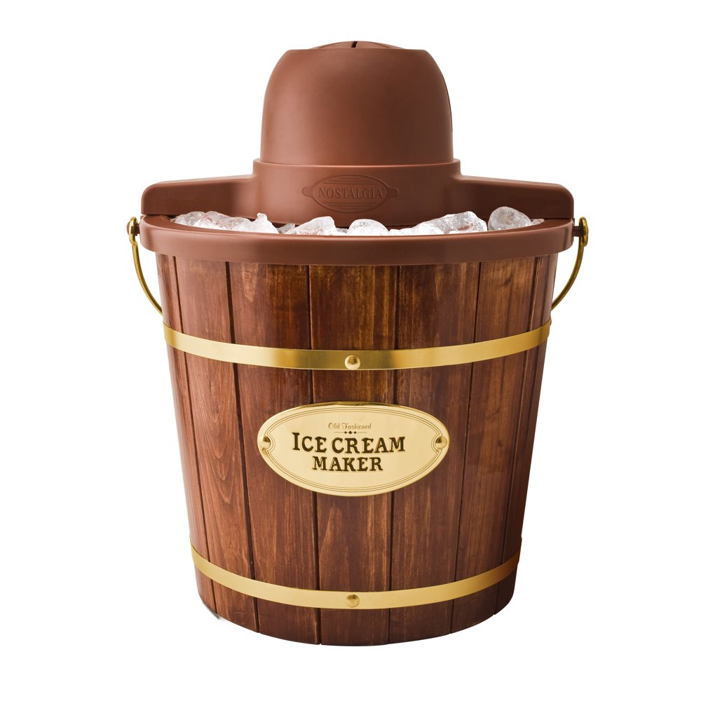 Nostalgia ICMW400 4Quart Electric Bucket Ice Cream Maker With Easy