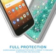 thumbnail image 4 of Moto E5 Play Case , Moto E5 Cruise Case With Tempered Glass Screen Protector, Rosebono Quicksand Glitter Liquid Clear Soft TPU Bumper Protective Cover for Moto E5 Play / Cruise (Teal), 4 of 4