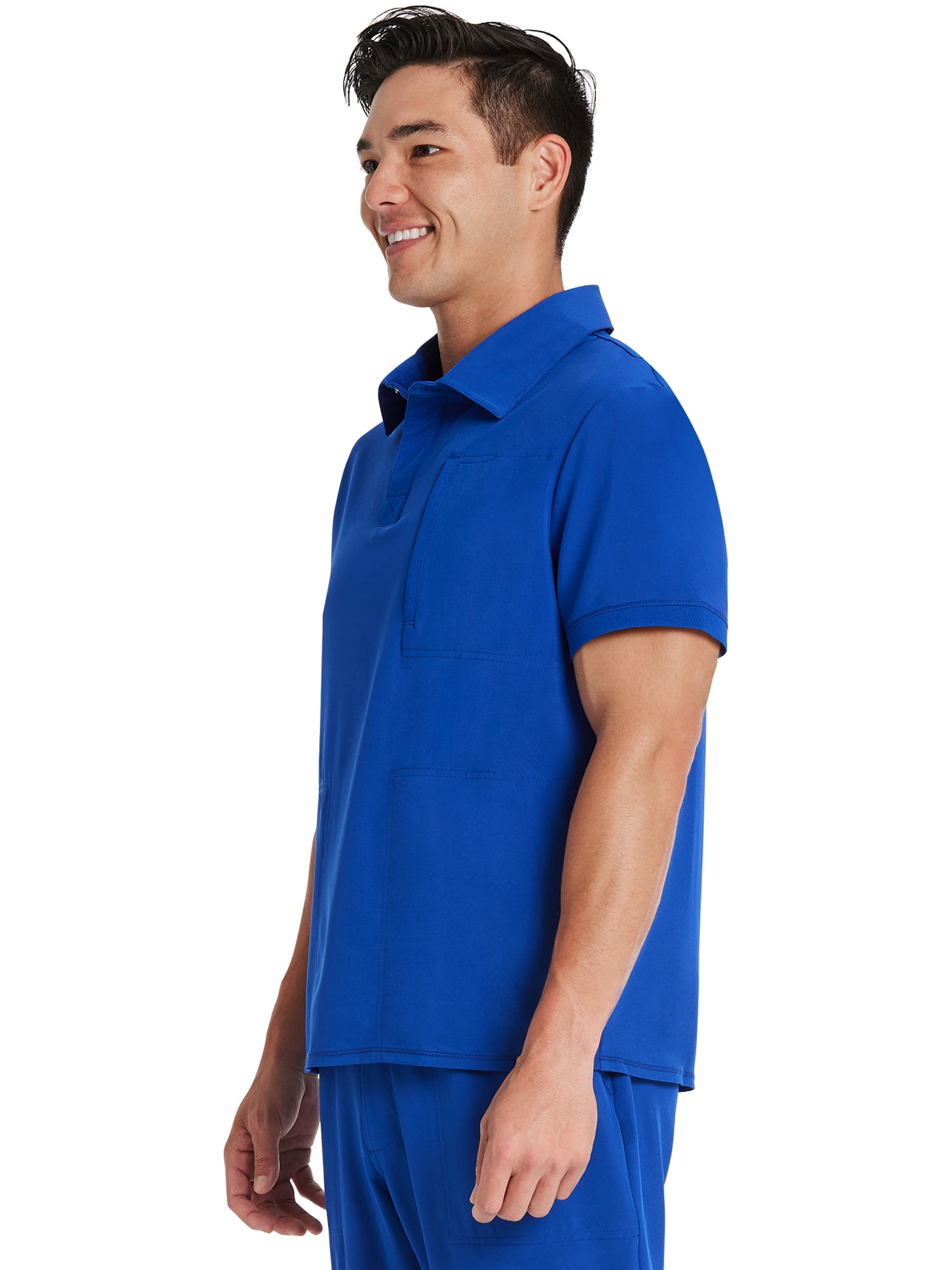 Scrubstar Men's Premium Performance Stretch Polo Scrub Top, Sizes XS-3XL