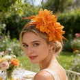 thumbnail image 4 of Horivan Vintage Feather Fascinator Hat with Mesh Ribbon and Clip Headband for Women, Tea Party Wedding Cocktail Headwear Accessory, 4 of 6