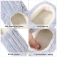 thumbnail image 2 of Women Memory Foam Slippers Comfy Plush Warm House Shoes Slip on Ladies Bedroom Flat Slippers for Indoor Outdoor,Light Blue，XL(11-12), 2 of 6