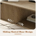 thumbnail image 4 of Coffee Table with Storage,41.34" Modern Tea Table with Sliding Wave Doors, 2-Tier Wooden Center Table for Living Room, Office & Outdoor Use, 4 of 7