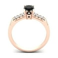 thumbnail image 3 of SuperJeweler 1 Carat Rose Cut Oval Shape Black and White Diamond Ring In 14 Karat Rose Gold For Women, 3 of 6