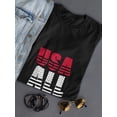 thumbnail image 3 of Usa All Day America Patriotic Graphic Women Black T-Shirt, Female Large, 3 of 4