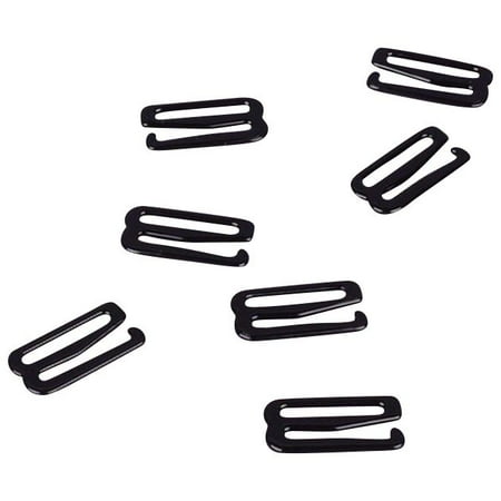 

Porcelynne Black Nylon Coated Metal Replacement Bra Strap Slide Hook - 5/8 (16mm) Opening - 100 Pairs (200 Pieces)
