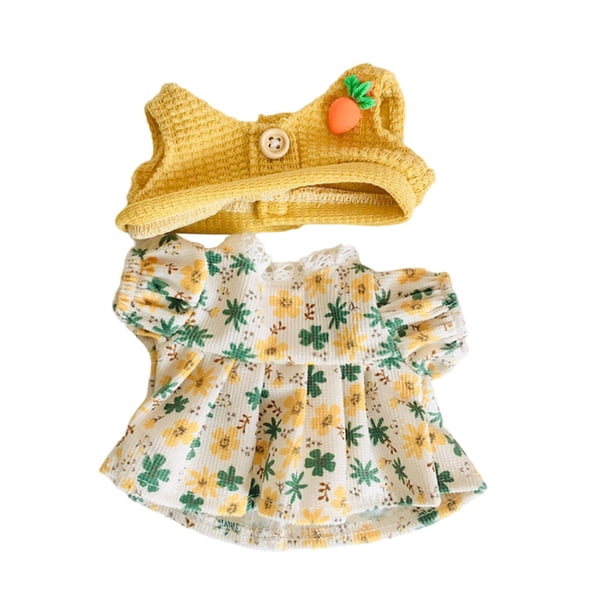 Ropa para muñecas de 20 cm, falda de peluche, accesorios, suministros de bricolaje, regalo para niñas, foto Amarillo