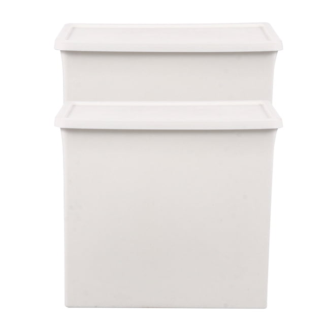 2 Unids Cajas de almacenamiento de plástico Organizadores de hogares SunDries Soportes con tapa (grande)