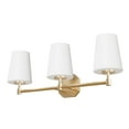 thumbnail image 2 of Hunter - Nolita 3-light Alturas Gold, Medium Size Vanity Light, Dimmable, Modern Style, for Bedrooms, Dining, Living Rooms - 19882, 2 of 6